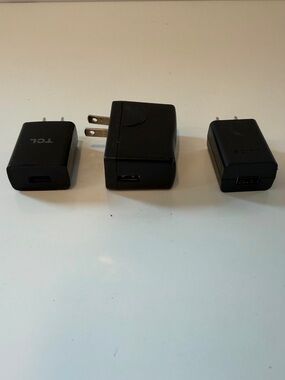 Lot of 3 USB Wall Charger Adapters TCL Huawei and Sony Black